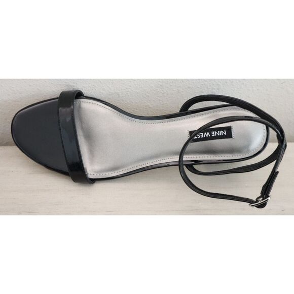 Nine West Women's Sz 10M Black PU Leather Allora Block Heel Sandals - Picture 5 of 7